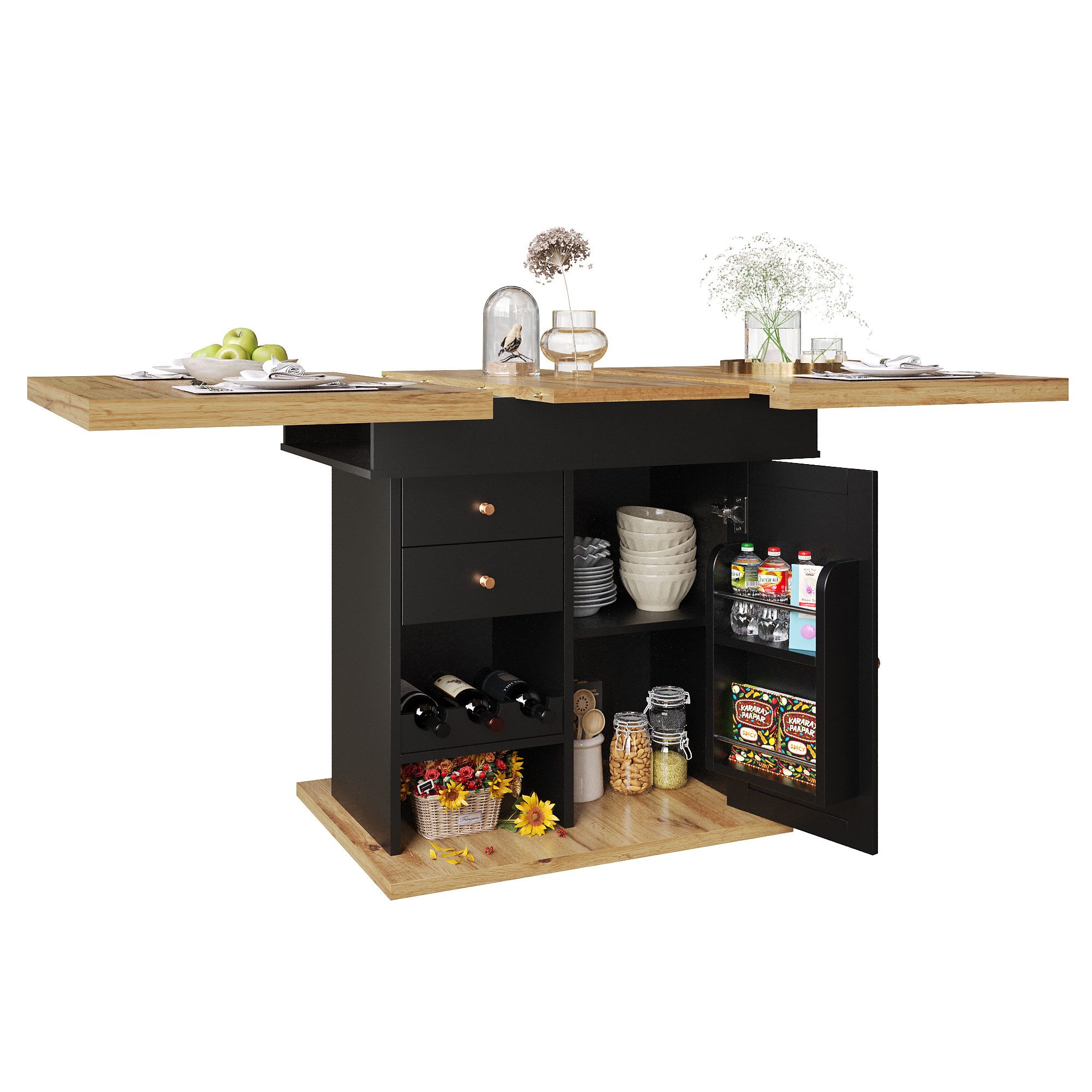 i@home Esstisch Teleskoptisch, ausziehbarer Küchentisch (110-140×80cm) günstig online kaufen