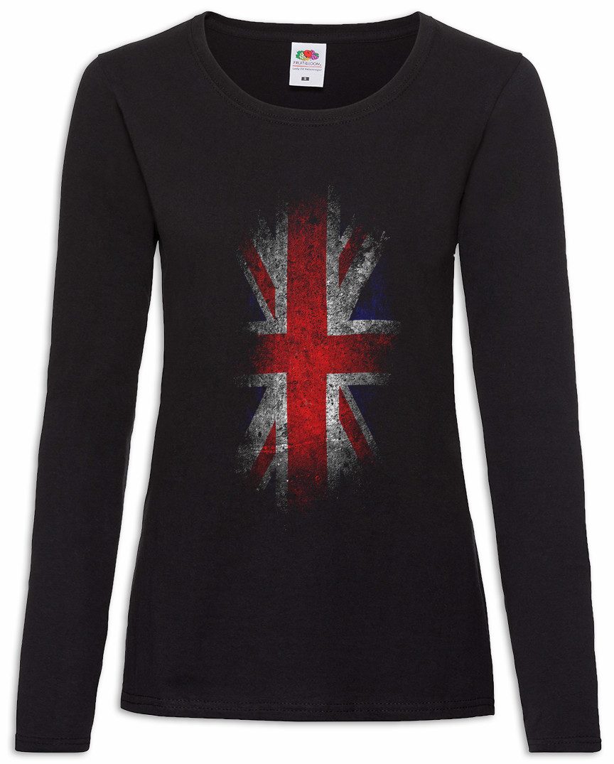 Urban Backwoods Langarmshirt Vintage UK Union Jack Flag Damen Langarmshirt England Great Britain (1-tlg) Fahne Banner Royal United