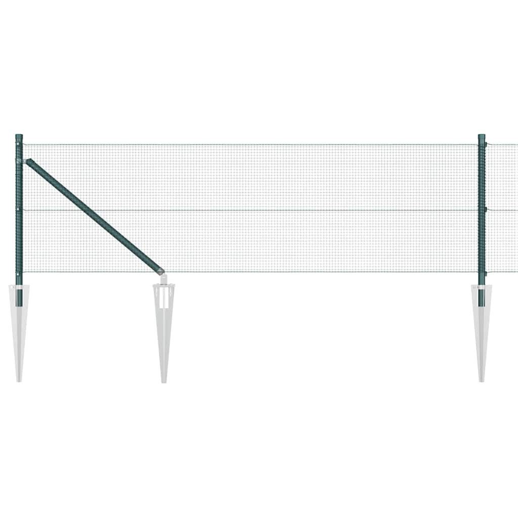 vidaXL Gartenzaun Geschweißter Drahtzaun mit Stacheln 10 x 0,6 m Grün Netz, (1-St)