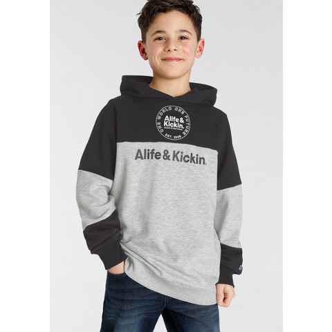 Alife & Kickin Kapuzensweatshirt Colorblocking, mit lässigen Einsätzen und Logo-Drucken