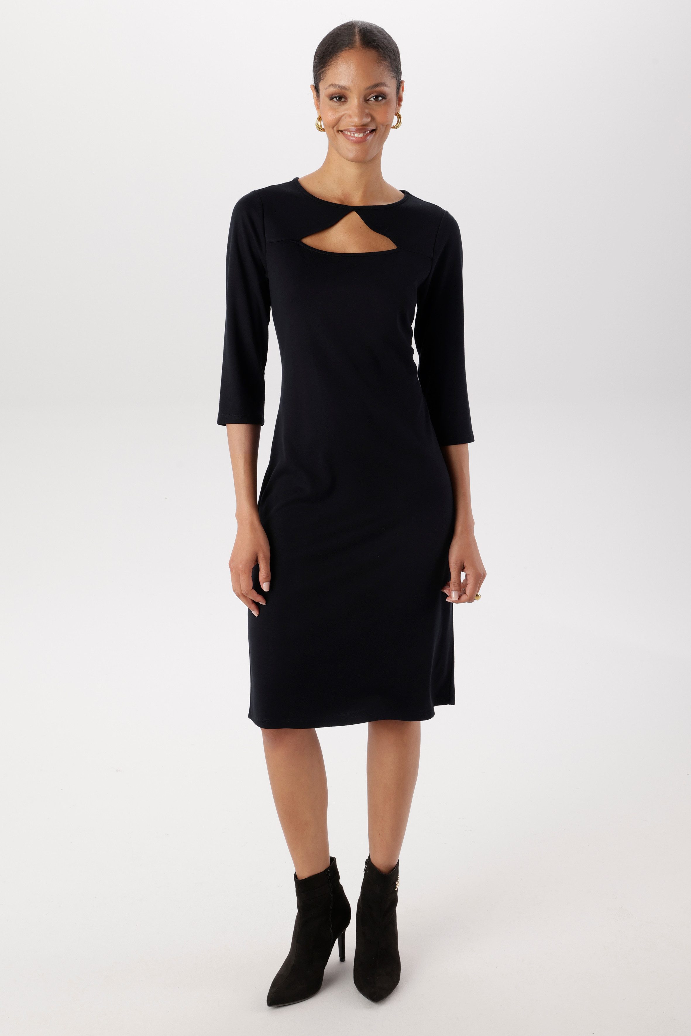Aniston SELECTED Shirtkleid großzügiger Cut-Out am Rundhalsausschnitt - NEUE KOLLEKTION – Bild 4 von 5