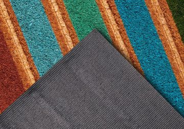 Fußmatte Mix Mats Kokos Colorful Stripes, HANSE Home, rechteckig, Höhe: 15 mm, Kokos, Schmutzfangmatte, Outdoor, Rutschfest, Innen, Kokosmatte, Bunt