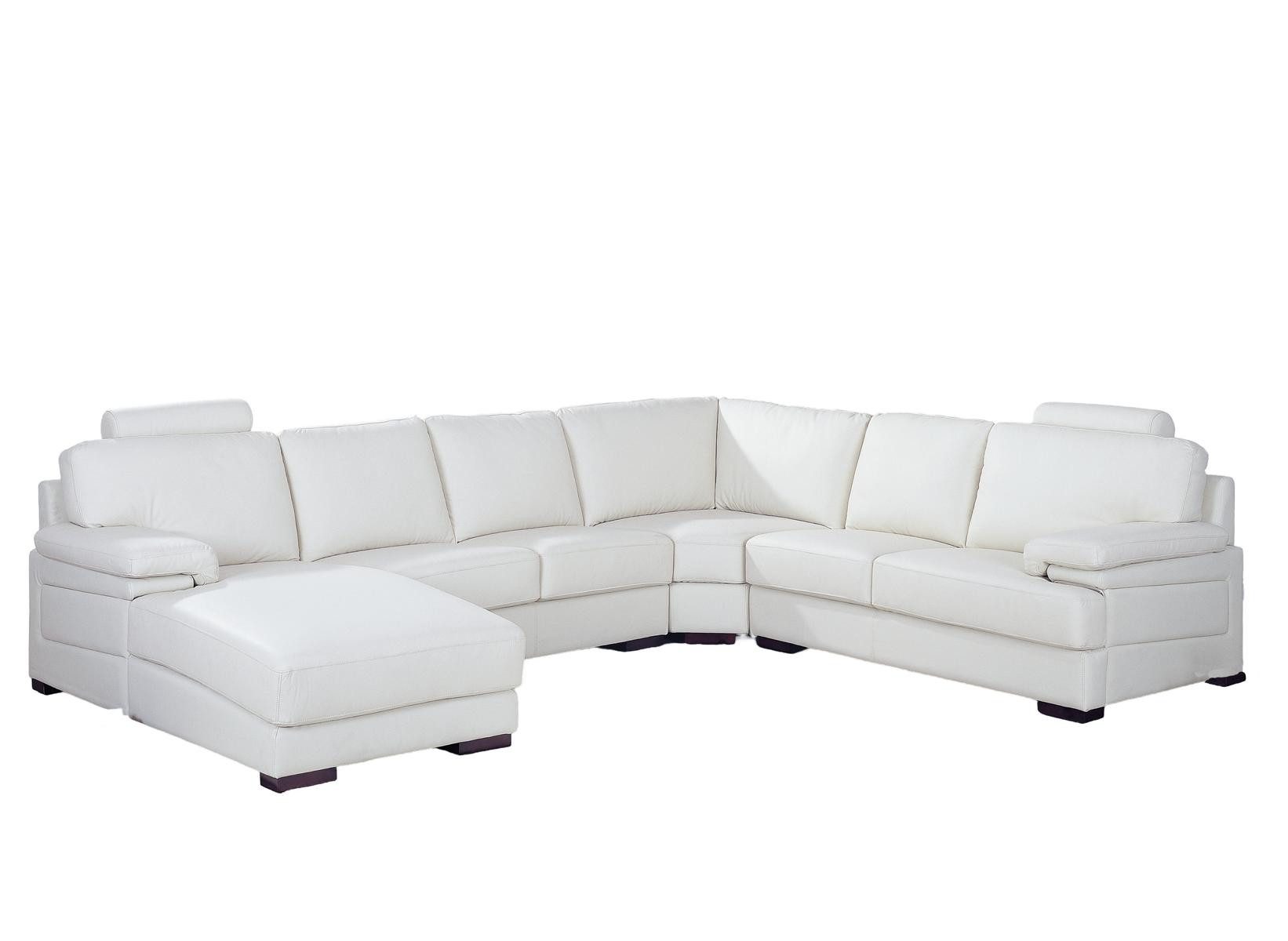 Salottini Ecksofa Ecksofa Adriano Wohnlandschaft Leder Weiß, Federkern