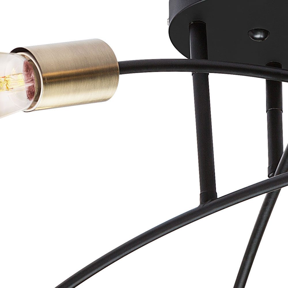 etc-shop Deckenleuchte, Leuchtmittel nicht inklusive, Design Decken Lampe Wohn Ess Zimmer Beleuchtung Messing antik Leuchte