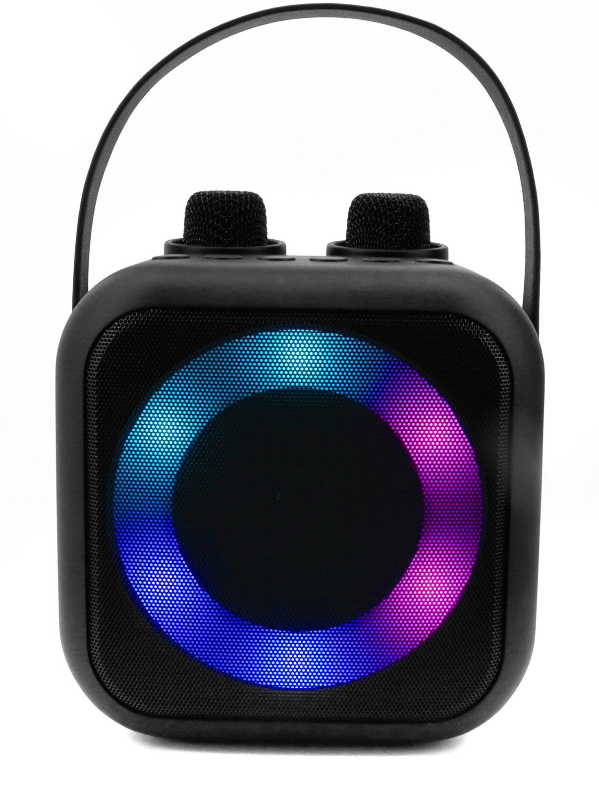 Soundmaster Soundmaster BT2024SW Karaoke System tragbar Mikrofone Effekte LED Bluetooth-Lautsprecher (5 W, Bluetooth, 2 Mikrofone, Stimmeffekte, Akku)