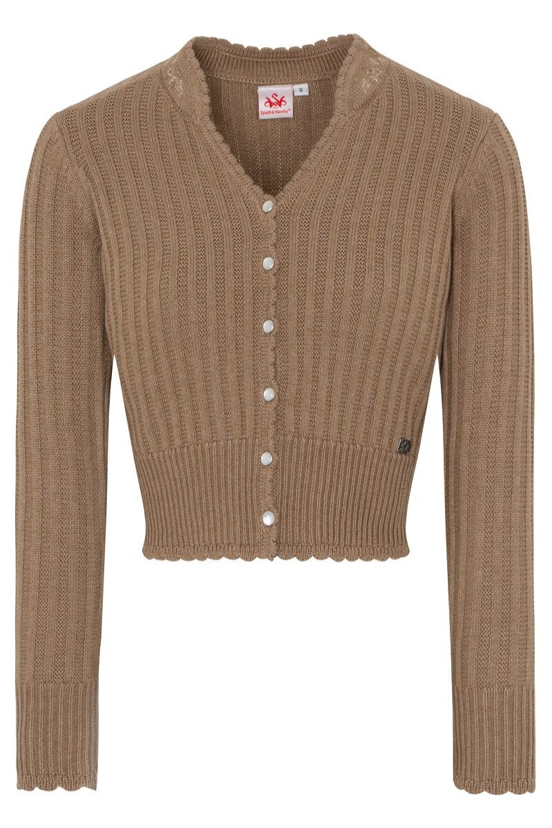 Spieth & Wensky Trachtenstrickjacke Trachten Strickjacke - PFIFF - taupe