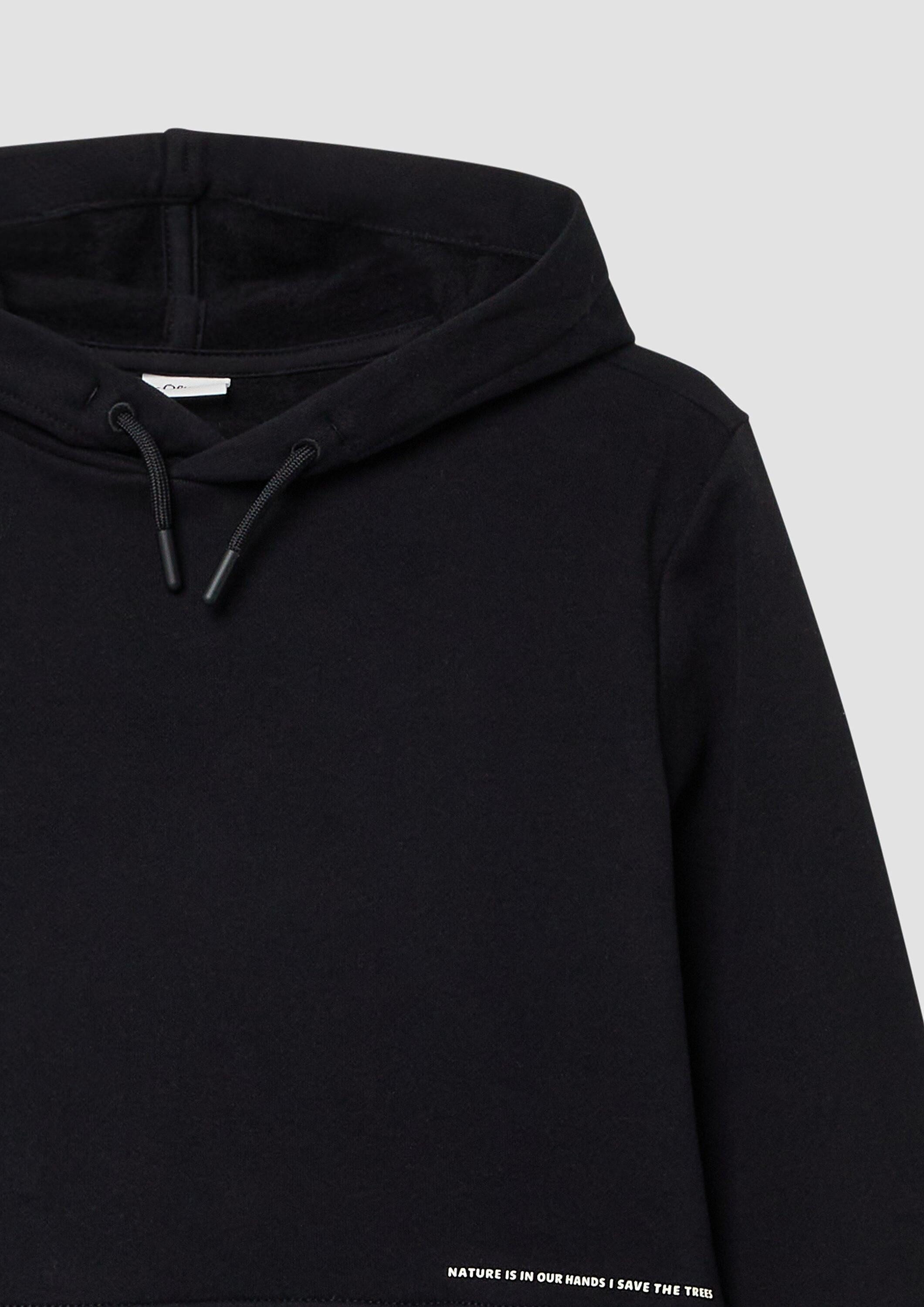 s.Oliver Sweatshirt Sweatshirt Kuscheliger Hoodie mit kleinem Wording-Print