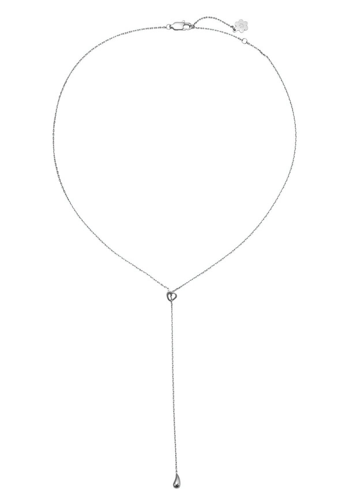 Hey Happiness Y-Kette Love Lariat, Damen Kette Edelstahl, Zarte Herzchen Halskette mit Tropfen Anhänger, wasserfest