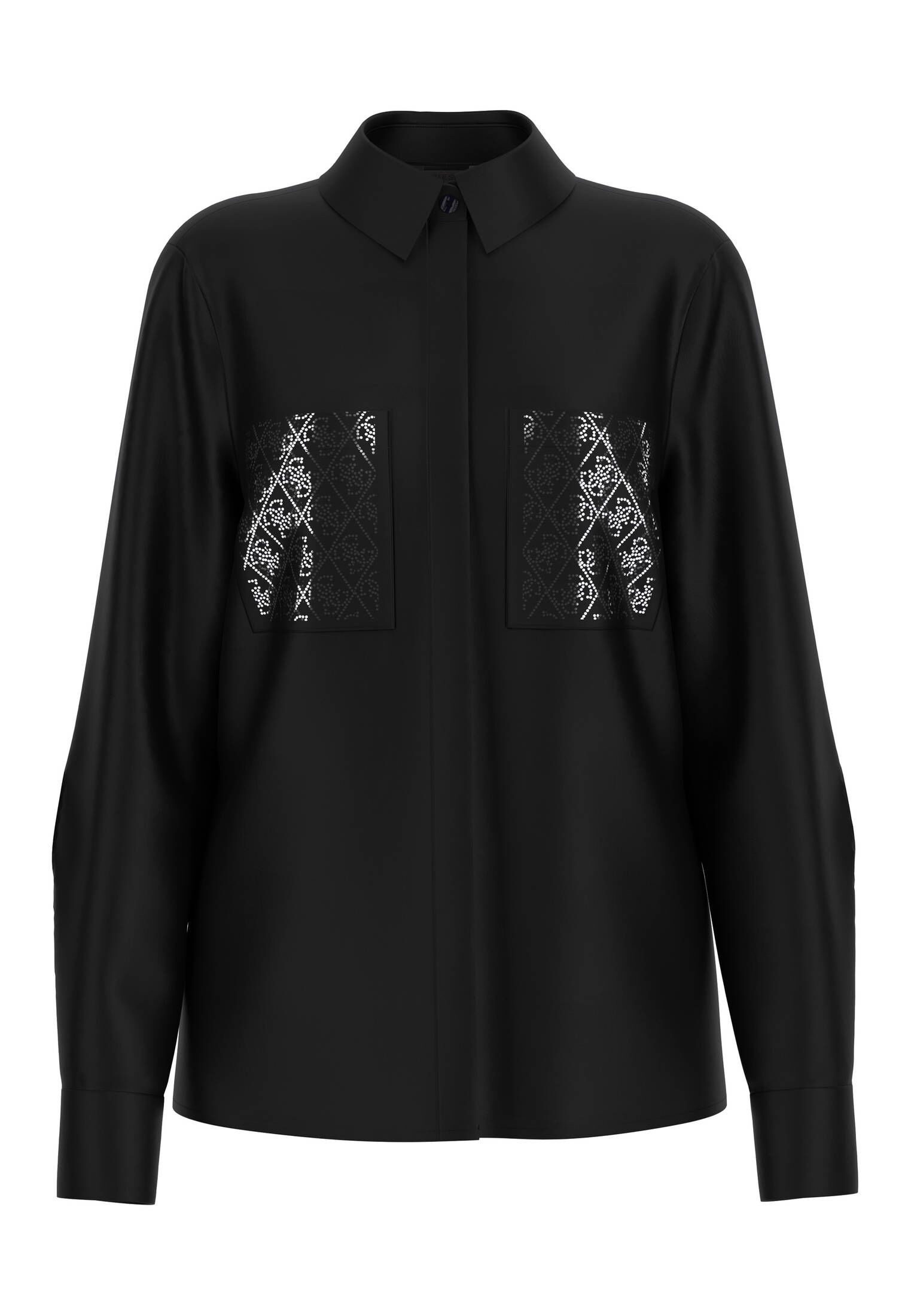 Guess Klassische Bluse Damen Satinbluse MARGUERITE günstig online kaufen