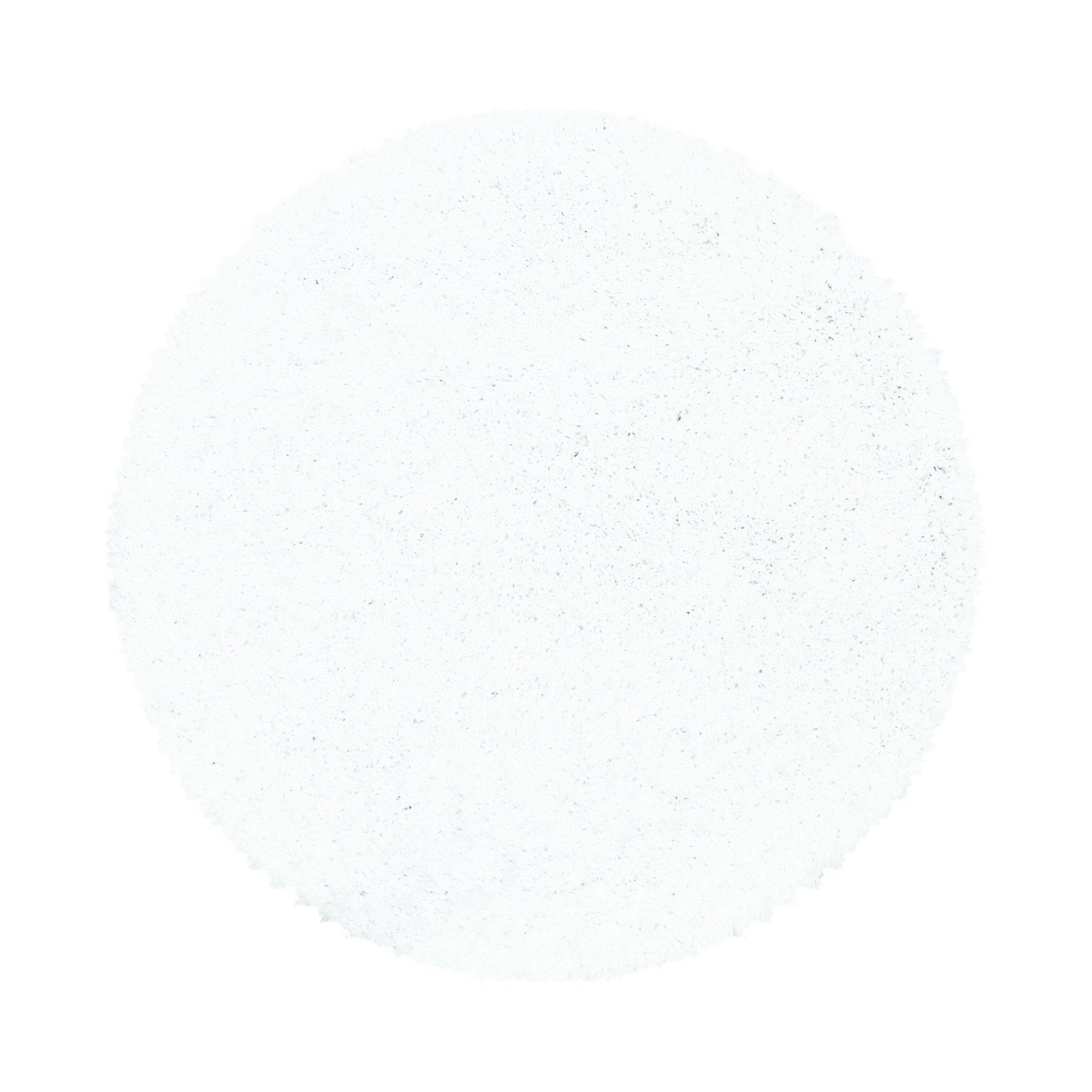Hochflor-Teppich Hochflorteppich Shaggy Uni Wohnzimmer Langflorteppich, Miovani, Rund, Höhe: 30 mm Weiß