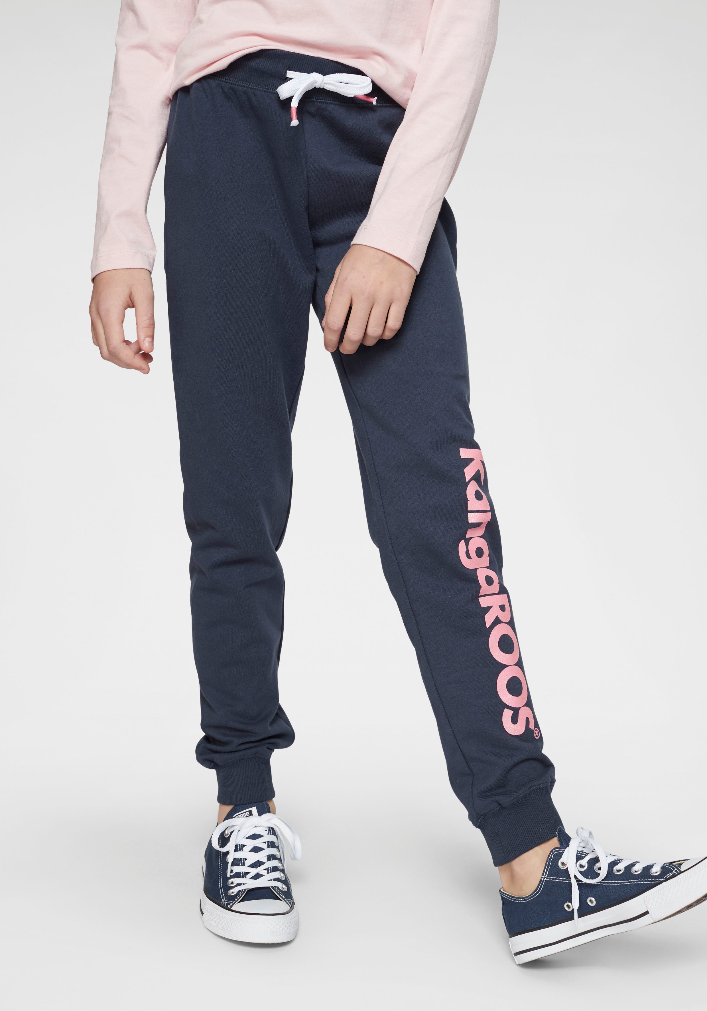 KangaROOS Sweathose mit Glitzerdruck am Bein