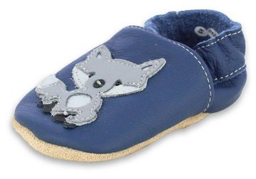 Beck Krabbelschuh Blue Fox mit Warmfutter Krabbelschuh (warme, weiche, flexible, leichte Schuhe, für die allerersten Schritte) chromfrei gegerbtes Rindsleder, Innensohle mit Warmfutter