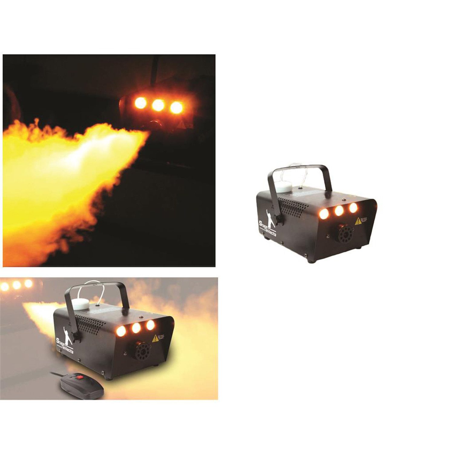 Funny Fashion Dekoobjekt Nebelmaschine 700W mit Amber LEDs, Schwarz