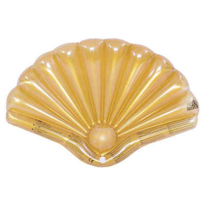 SunClub Luftmatratze »Schwimminsel aufblasbar Muschel gold«, (Einzelpack, 108x70cm), im Goldmuschel Design