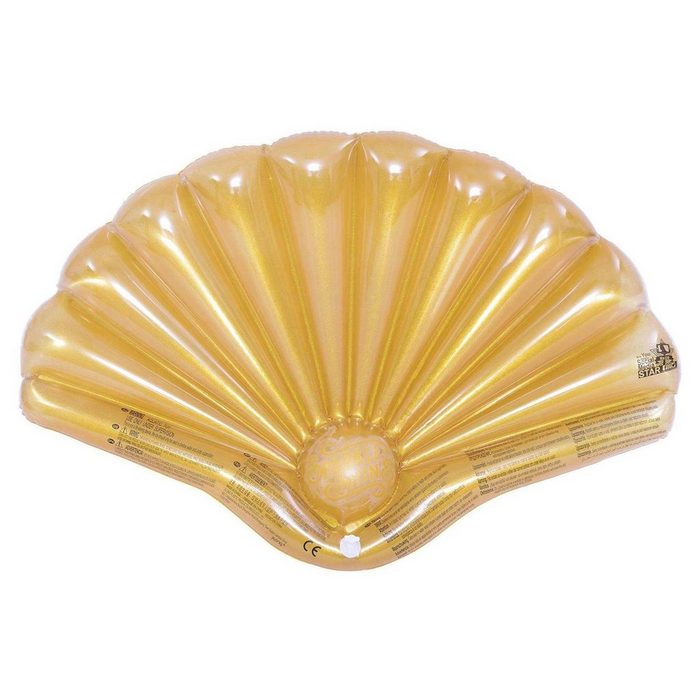 SunClub Luftmatratze Schwimminsel aufblasbar Muschel gold (Einzelpack)