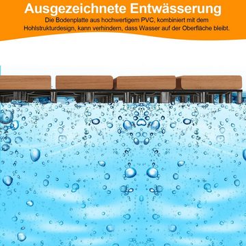 Clanmacy Holzfliesen 1m² oder 5m² Akazienholz Mosaik Fliese Balkon Terrassenfliesen, Klicksystem