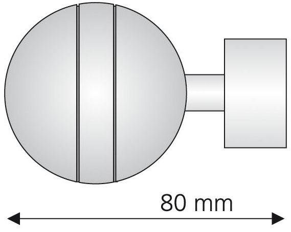 Liedeco Gardinenstangen-Endstück Kugel, Gardinen, (1-St), für Gardinenstange Ø 28 mm