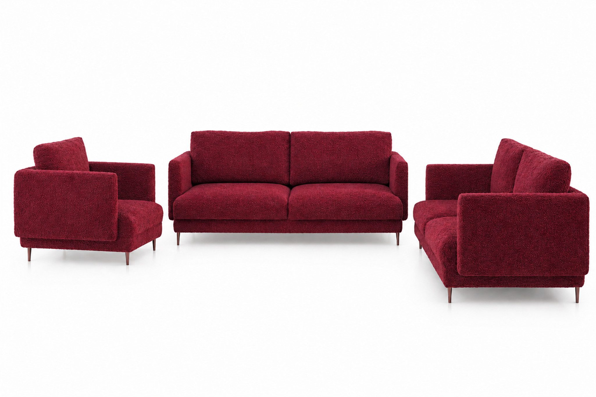Fun Möbel Polstergarnitur Designerset HELMER 3-2-1 in Stoff, (3-2-1 Set), Rücken echt bezogen