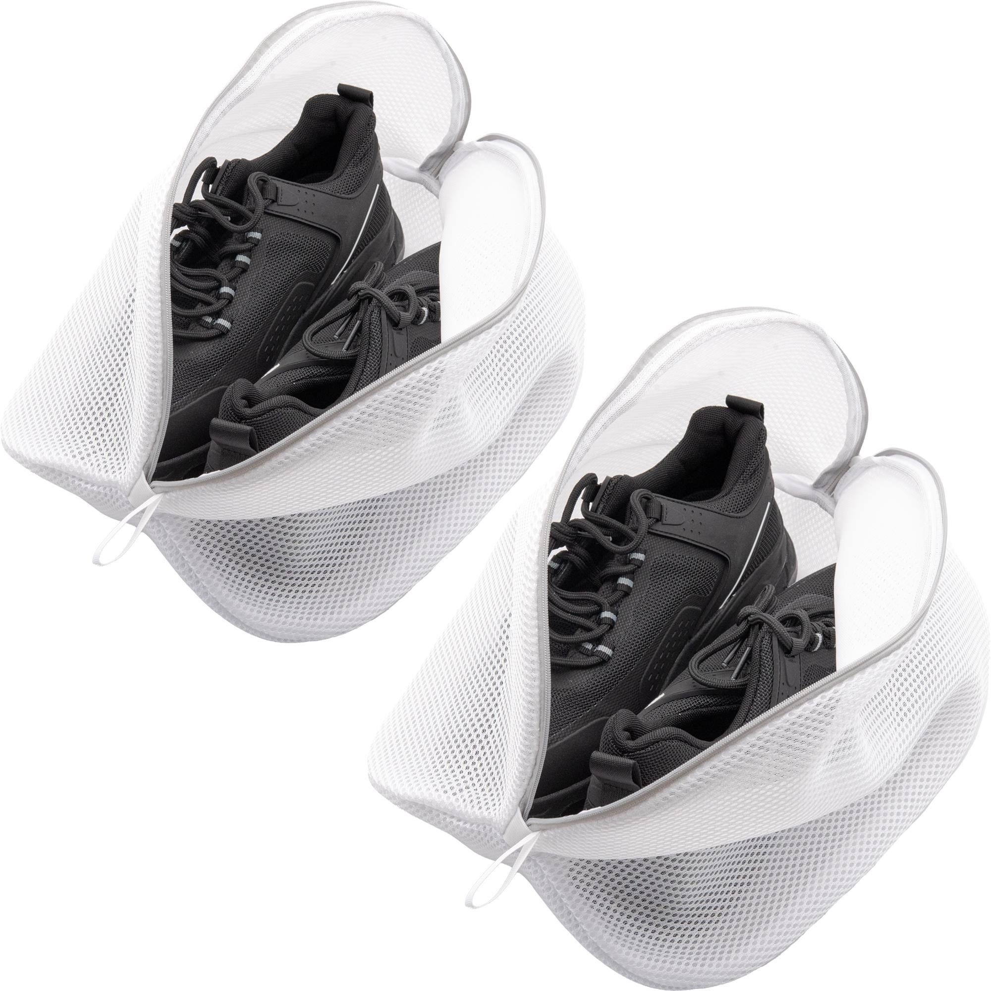 TSB Werk Wäschenetz 2x Schuh Wäschenetz Wäschesack Wäschebeutel Wäschenetz Waschmaschine, Wäschenetz, Waschmaschine, Netz, Sack, Weiß