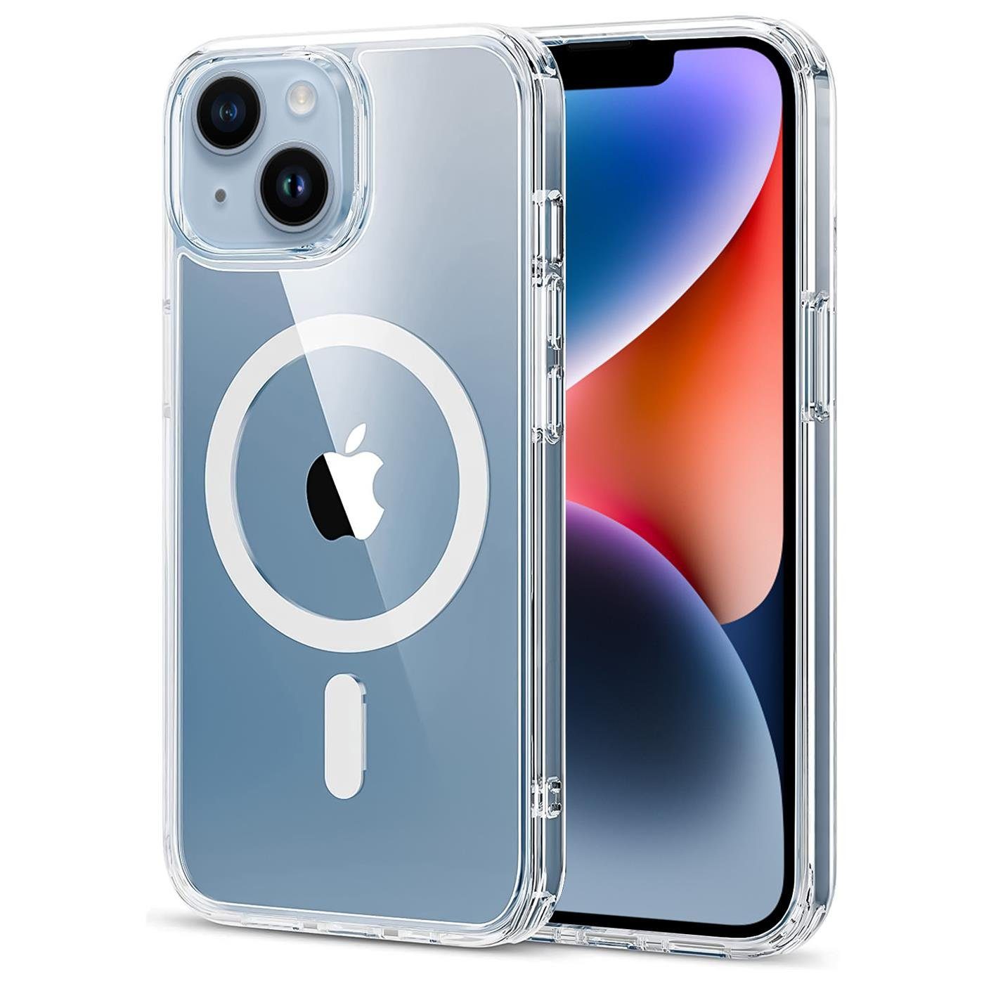 CoolGadget Handyhülle Premium Silikon Handy Case für iPhone 14 Plus 6,7  Zoll, Hülle Transparent Schutzhülle kompatibel mit MagSafe Zubehör