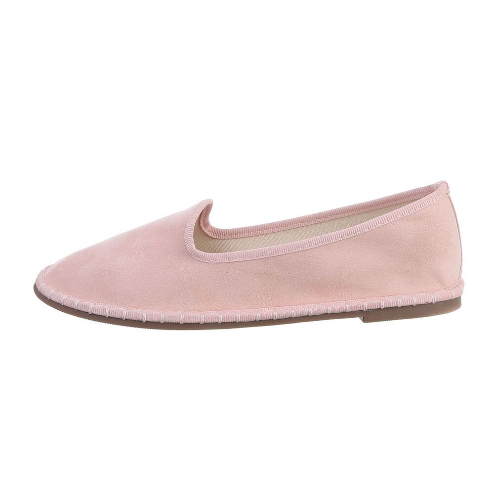 Slipper Flach Altrosa Schlupfschuhe Freizeit Slipper in Damen Ital-Design