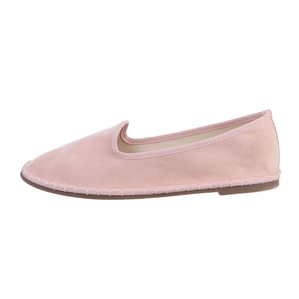 Ital-Design Damen Schlupfschuhe Freizeit Slipper Flach Slipper in Altrosa