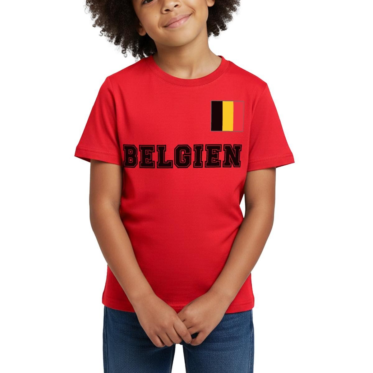 Spreadshirt T-Shirt Belgien Trikot, Belgien Fußball Kinder T-Shirt (1-tlg) Fällt klein aus. Wir empfehlen, eine Größe größer zu bestellen.