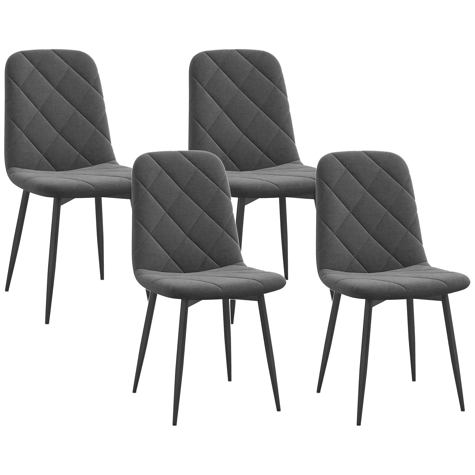 HOMCOM Esszimmerstuhl mit Rückenlehne, Samtoptik, Modern günstig online kaufen