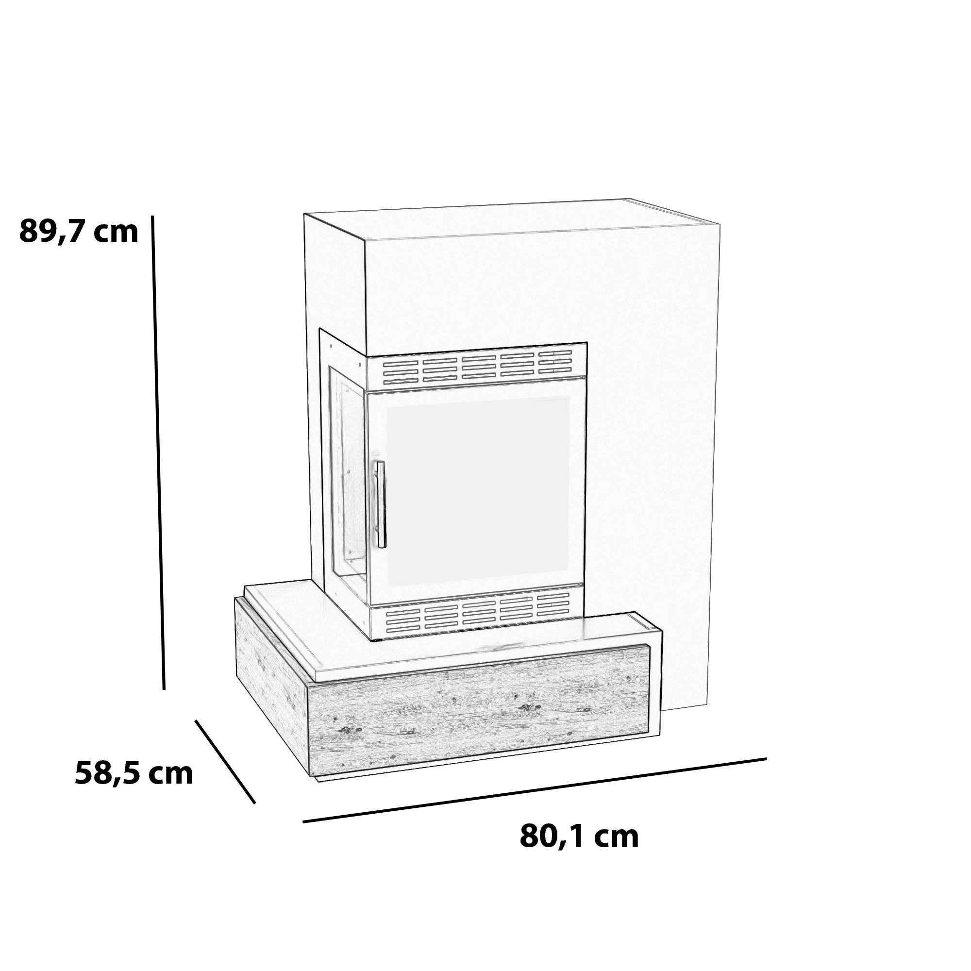 GLOW FIRE Echtfeuer-Dekokamin Narvik Vision Ethanol Kamin, Bioethanol Kamin mit 3h Brenndauer, Heizleistung bis 2KW