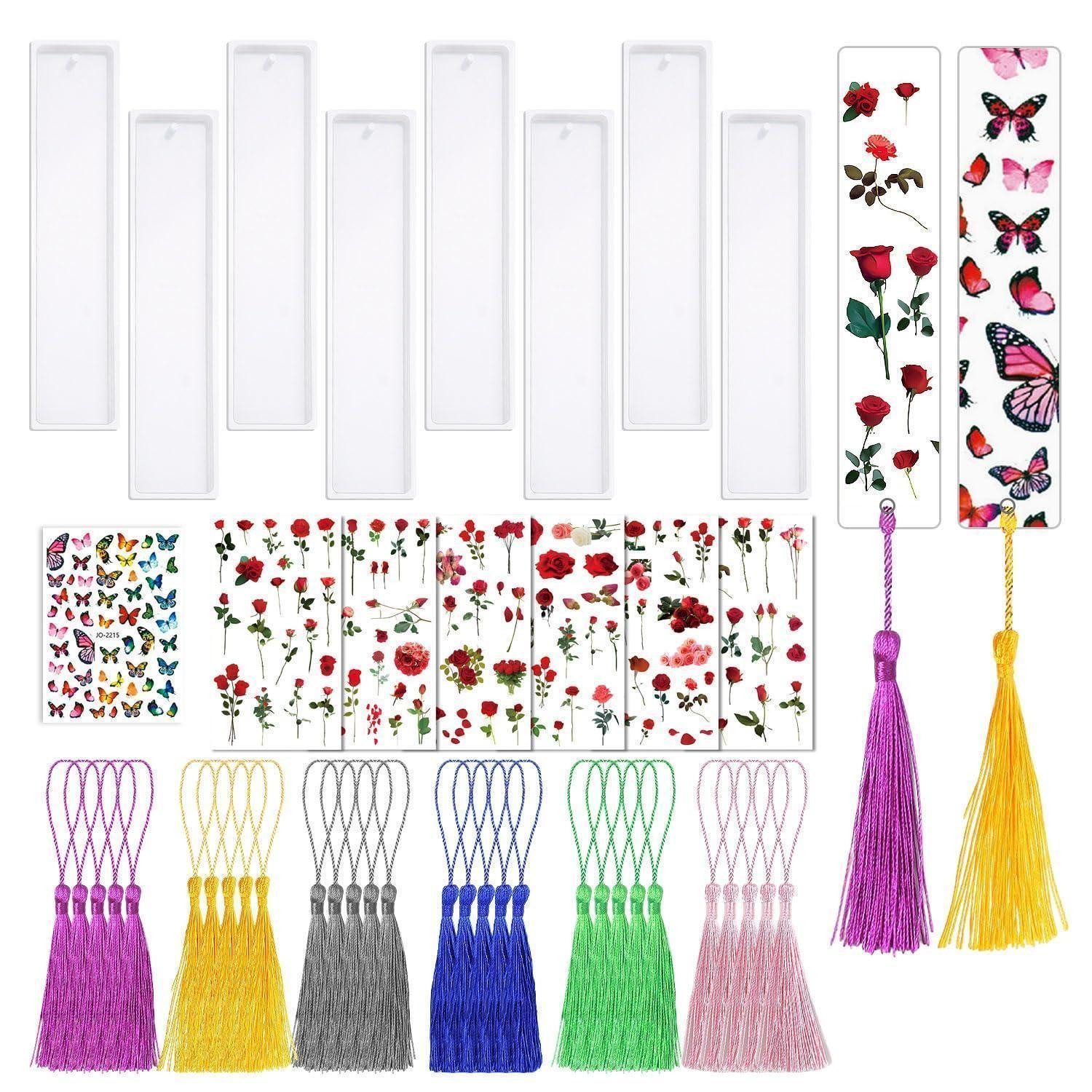 LuxusKollektion Lesezeichen Lesezeichen Set mit Quasten & Aufklebern