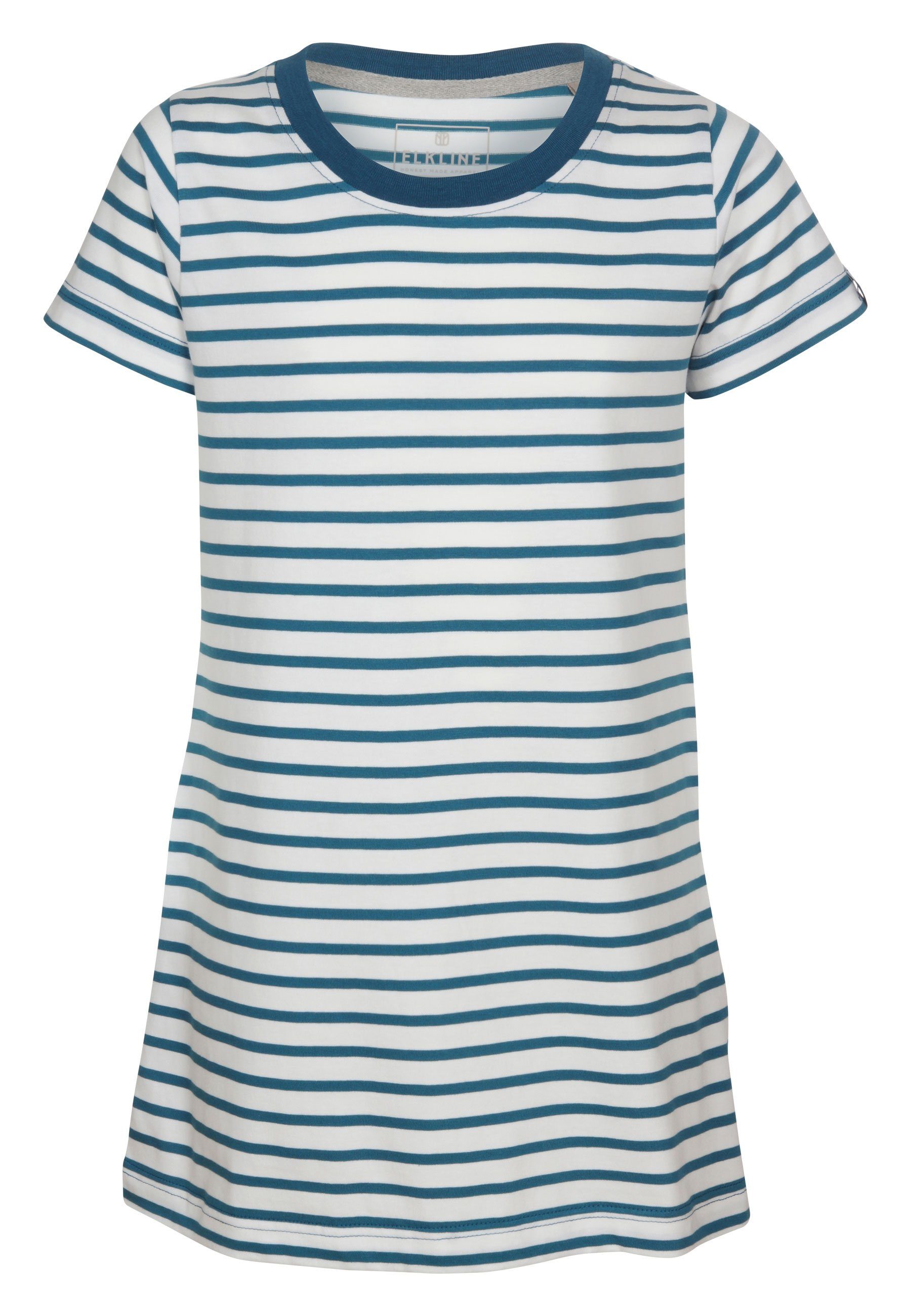 - white Elkline coral Sommerkleid Hanna Streifen Shirt-Kleid Basic blue