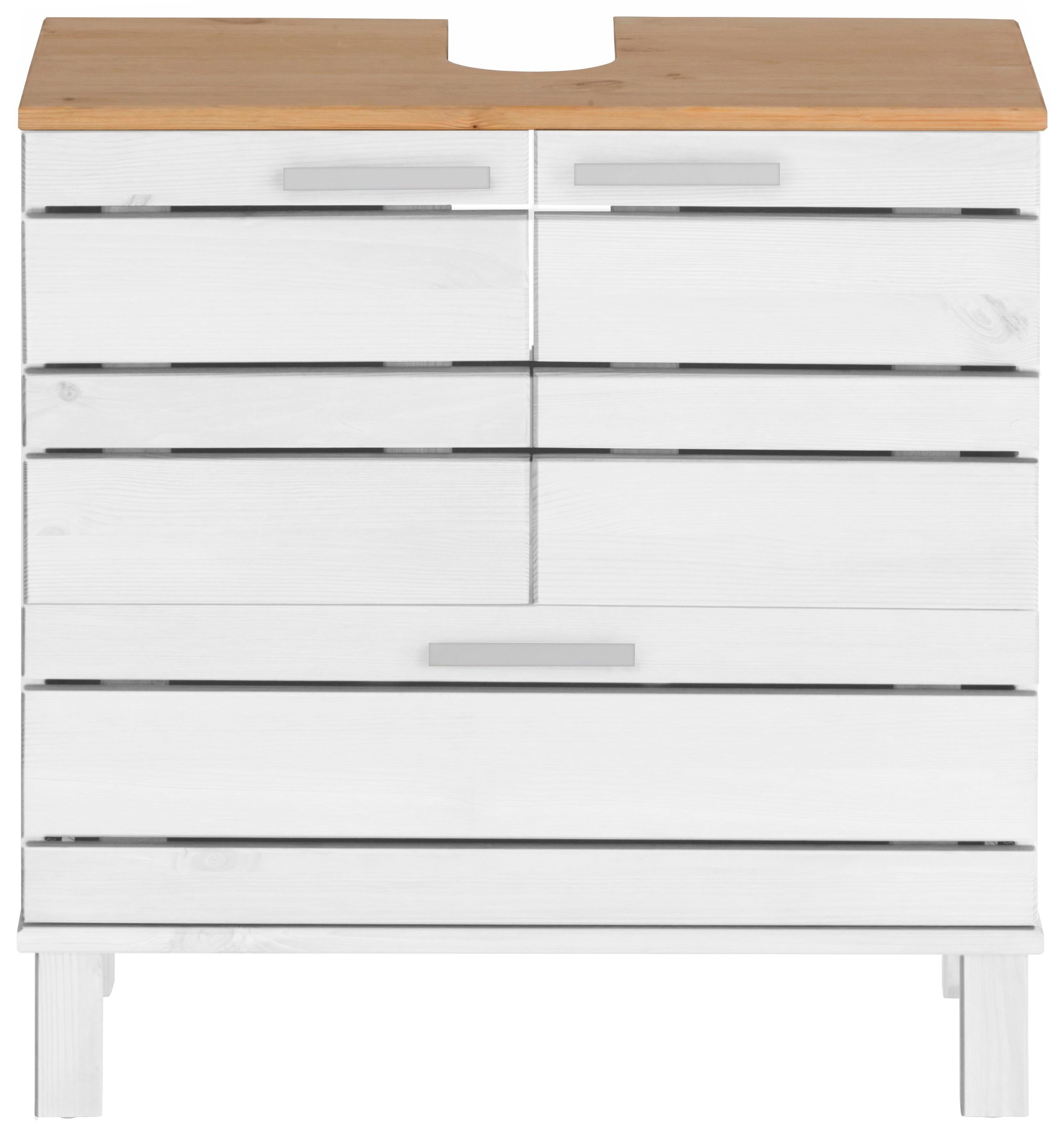 Home affaire Waschbeckenunterschrank JOSIE Breite 60, aus Massivholz, Metallgriffe, 1 Schublade & 2 Türen – Bild 4 von 5