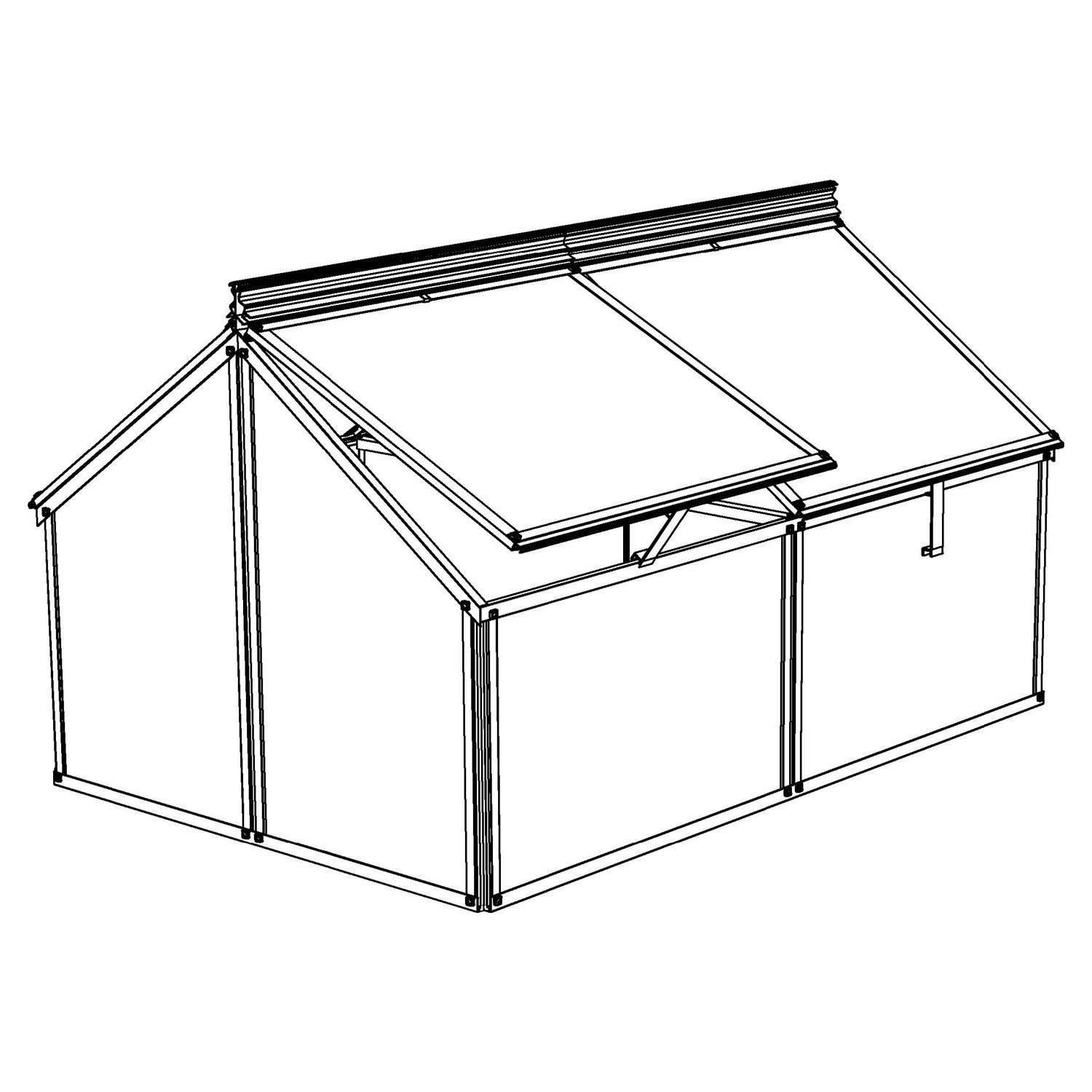 Vitavia Frühbeet Gaia Jumbo mit Unterbau, Dach aus aufstellbaren, seitlich verschiebbaren Dachfenstern