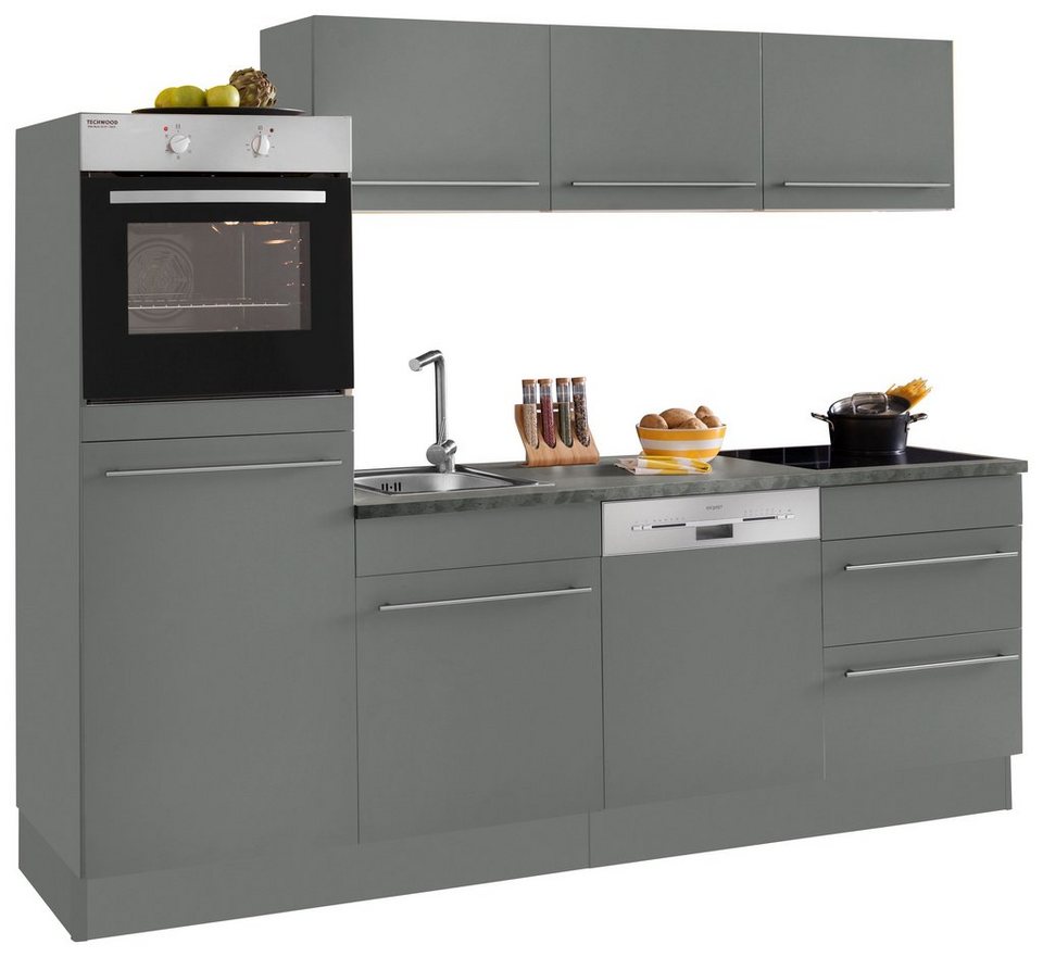 OPTIFIT Küche Bern, Breite 240 cm, mit E-Geräten, Stärke der Arbeitsplatte  wählbar
