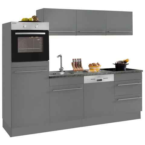 OPTIFIT Küche Bern, Breite 240 cm, mit E-Geräten, Stärke der Arbeitsplatte wählbar