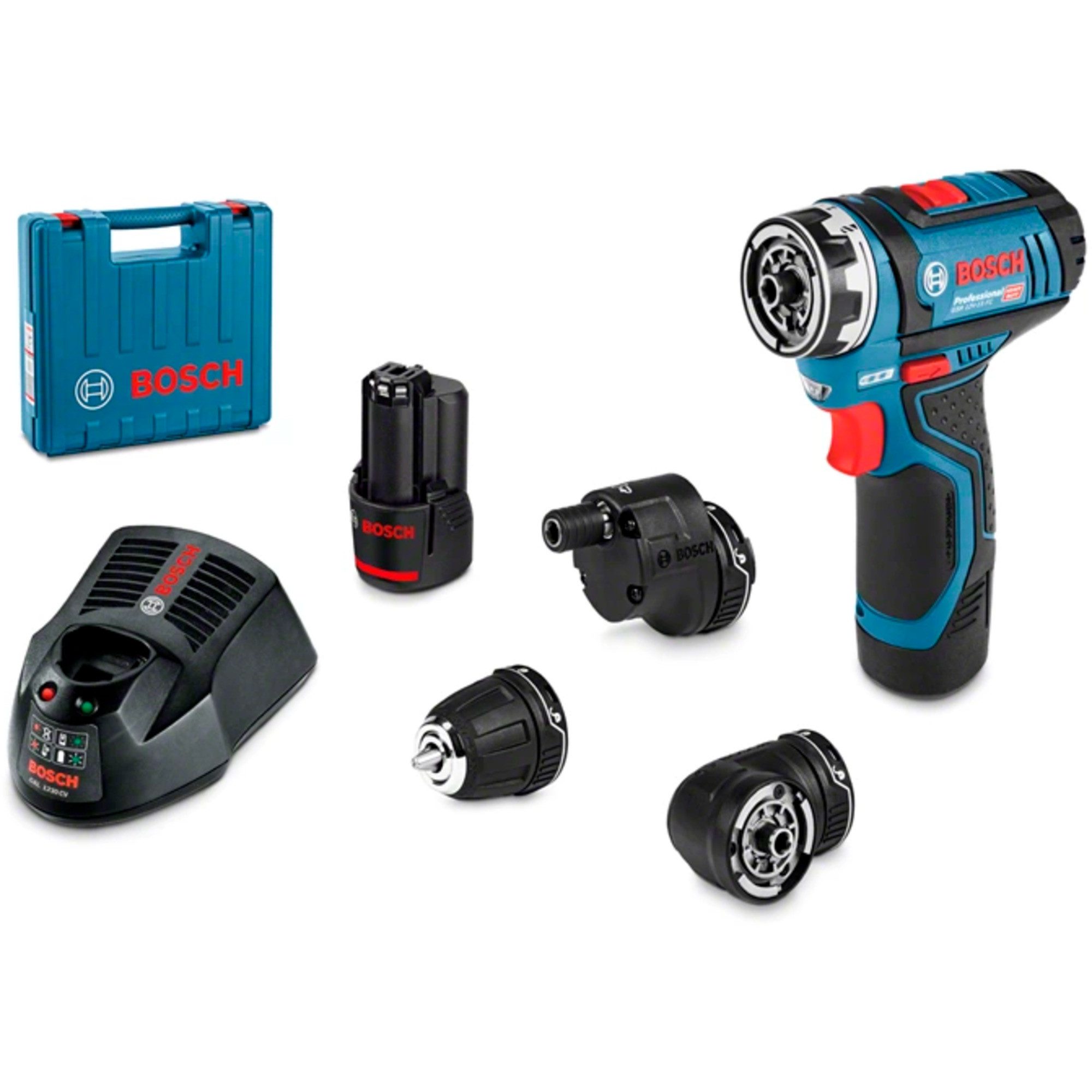 Bosch Professional Akku-Bohrschrauber Bosch Professional Akku-Bohrschrauber GSR 12V-15, 12 V V, (2x Li-Ionen Akku 2,0Ah, Koffer)