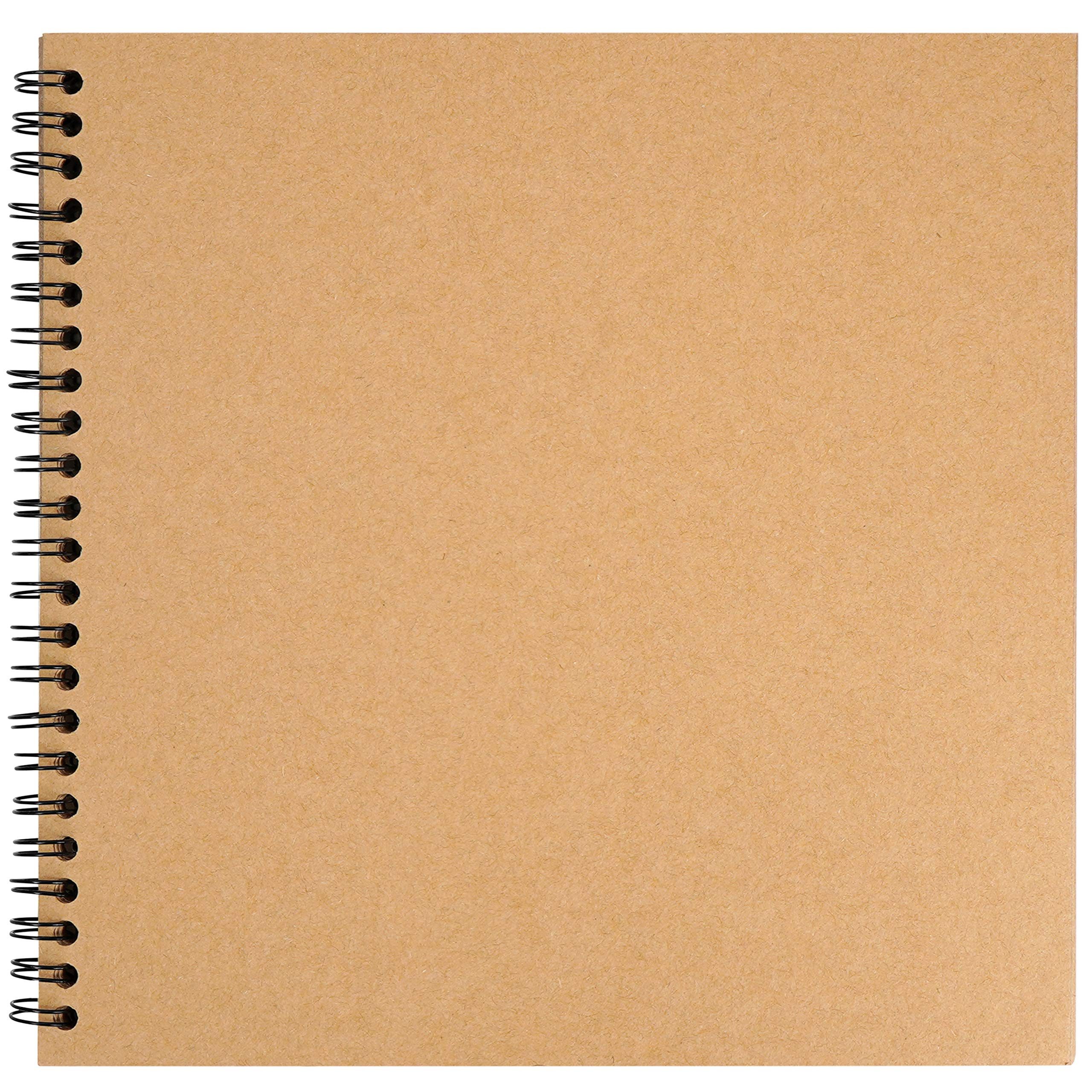 Fotoalbum DIY Spiralalbum Braun 20x20 cm - Scrapbook Album mit 80 Seiten