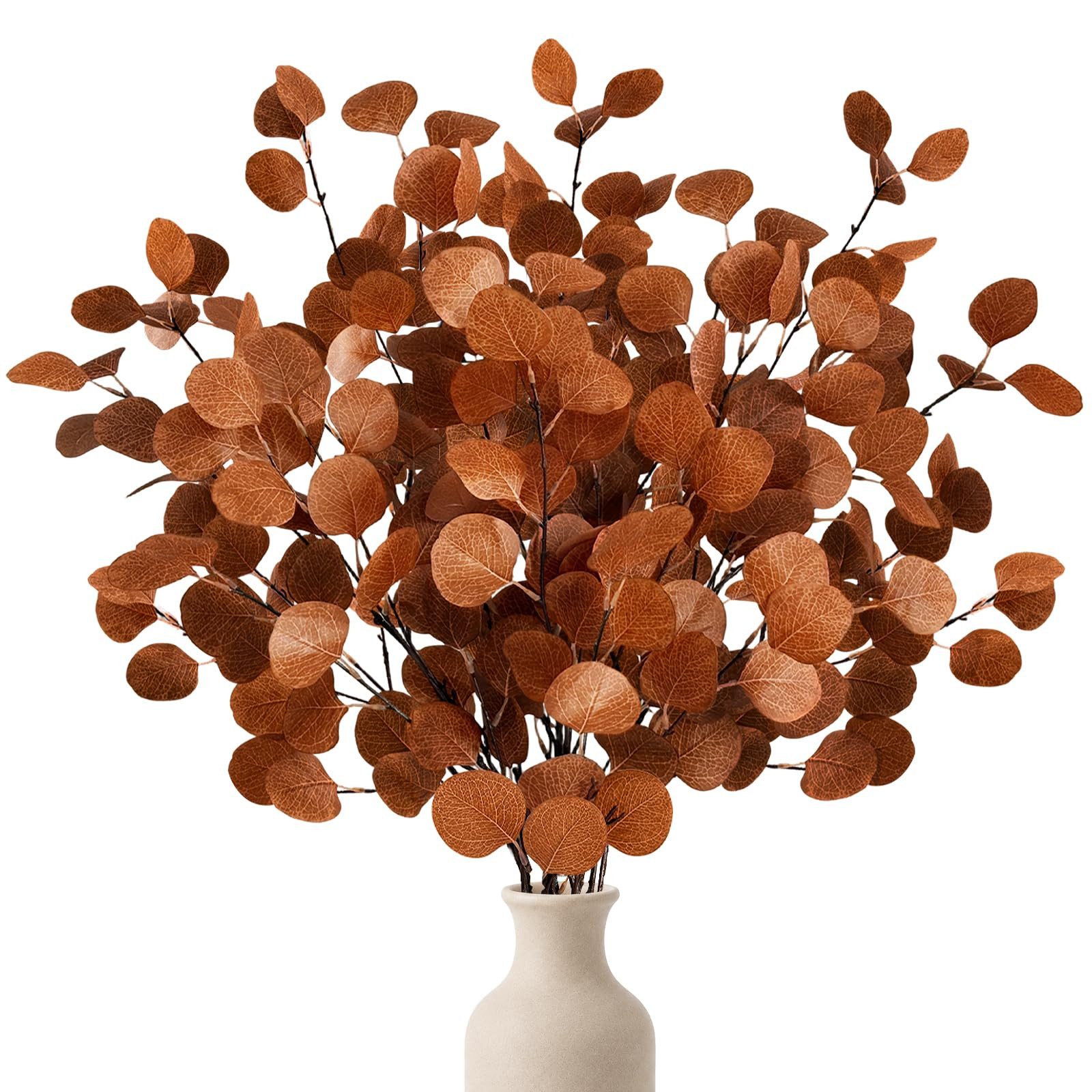 Kunstblumenstrauß 6x Eukalyptus Künstlich, 90cm Herbst Eukalyptus Deko Fake Eucalyptus, Sorvyzxn, Zweig Kunstblume für Tisch, Kaminsims, …