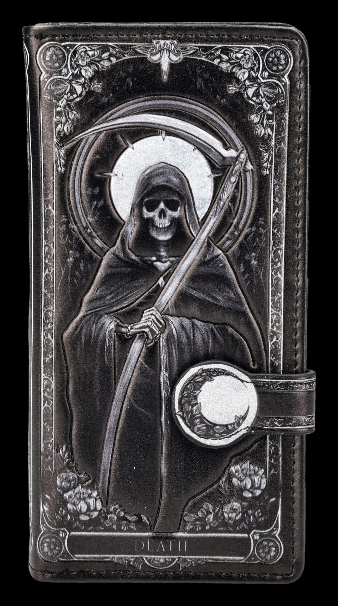 Figuren Shop GmbH Geldbörse Gothic Geldbörse – Skeleton Tarot Portemonnaie mit Sensenmann Motiv