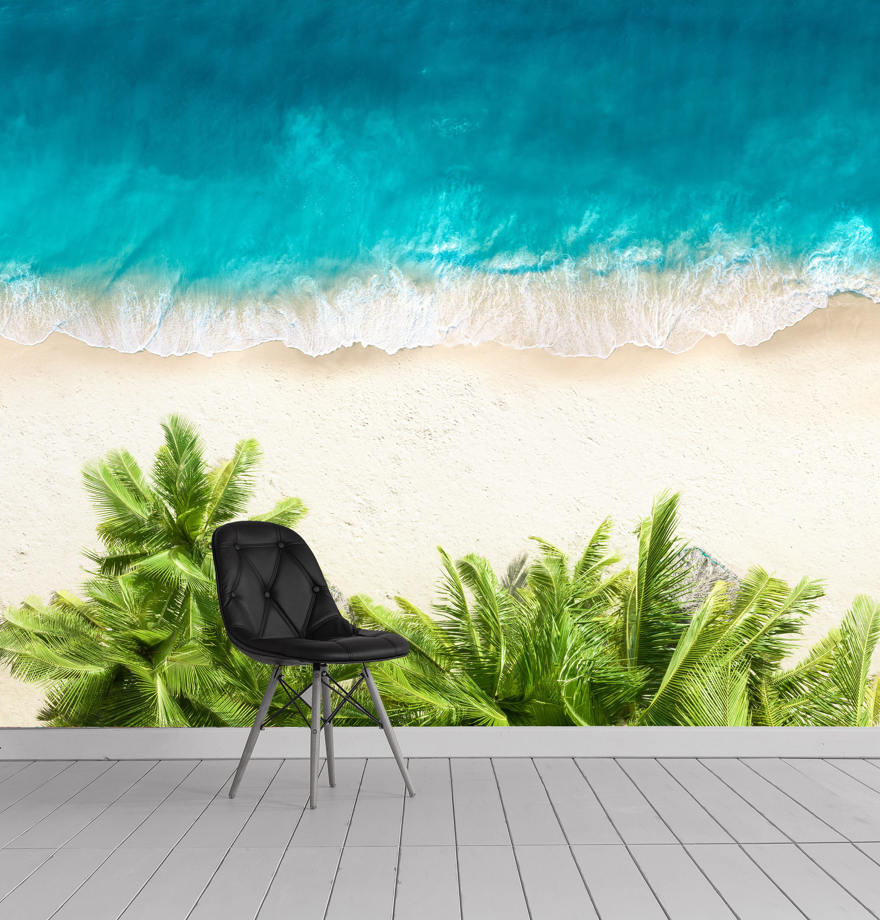 queence Fototapete Meer, glatt, Meer, Motiv, Strand, bedruckt, realistisch, (4 St), Wandpaneele, selbstklebend, Tapete, Sticker, Wanddeko, XXL-Fotomotiv
