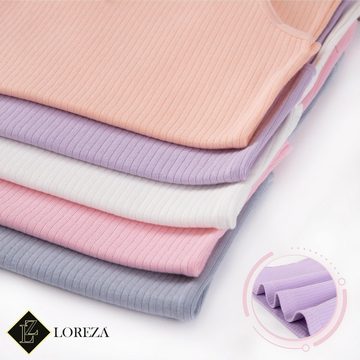 LOREZA Unterhemd 5er Set Mädchen Unterhemden - Streifen - Bunt (Set, 5-St)