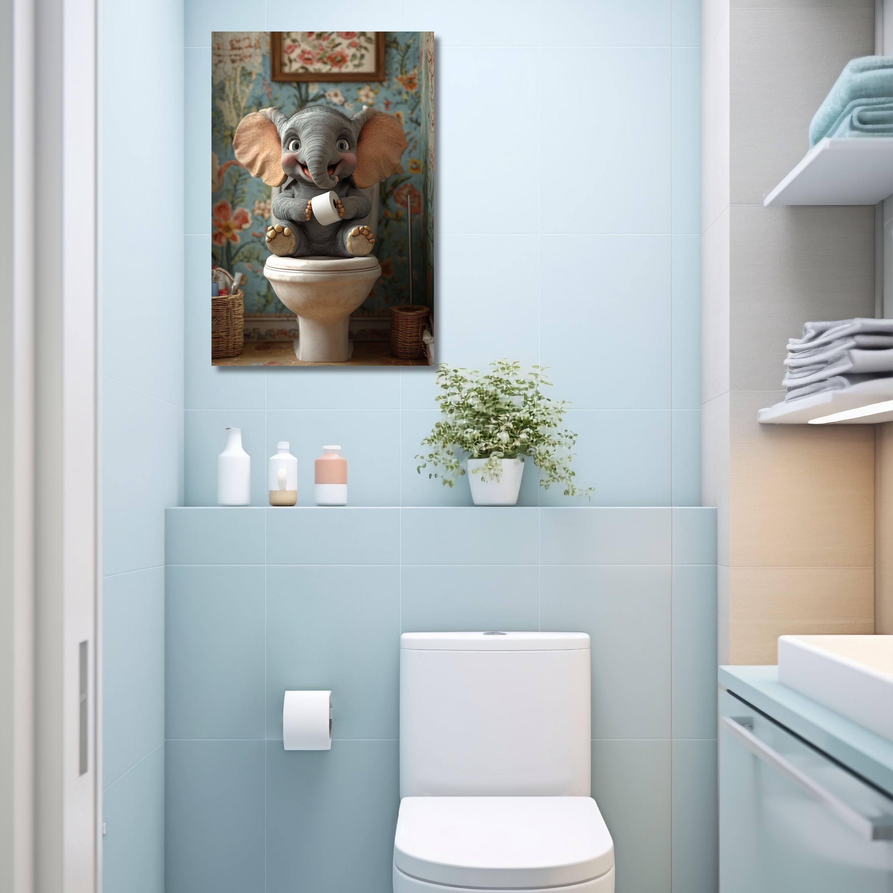 DARO Design Leinwandbild Modern Abstrakt Wandbilder XXL Wandbild Wand Deko Leinwand Bilder, (Elefant - Bild groß Wohnzimmer Schlafzimmer Küche Esszimmer Einteilig Hochformat Fotodruck Leinwände Wanddeko Abstrakte Kunst Boho), 30x20cm