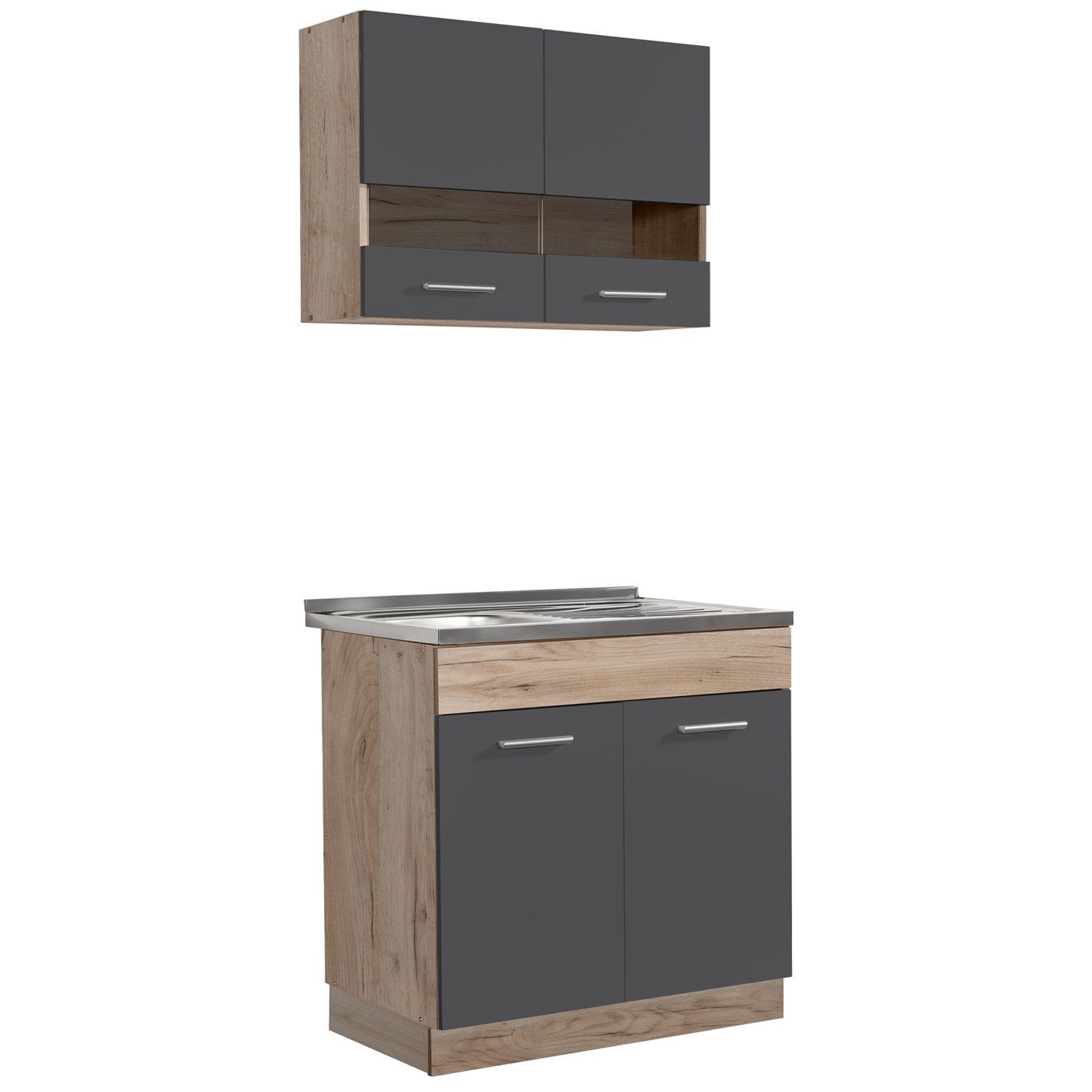 Homestyle4u Küchenzeile 80 cm ohne Geräte günstig online kaufen