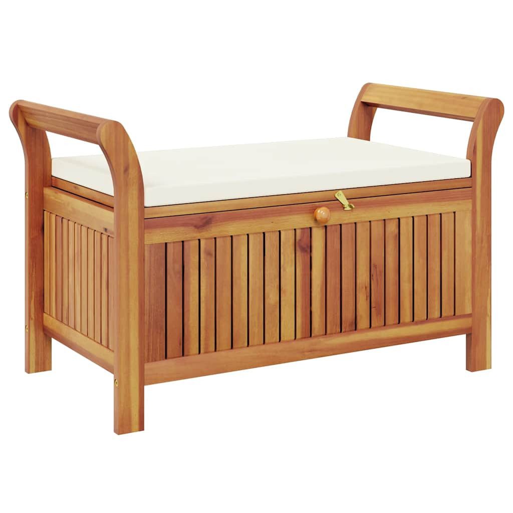 vidaXL Gartenbank Garten-Truhenbank mit Kissen 91 cm Massivholz (1-St)