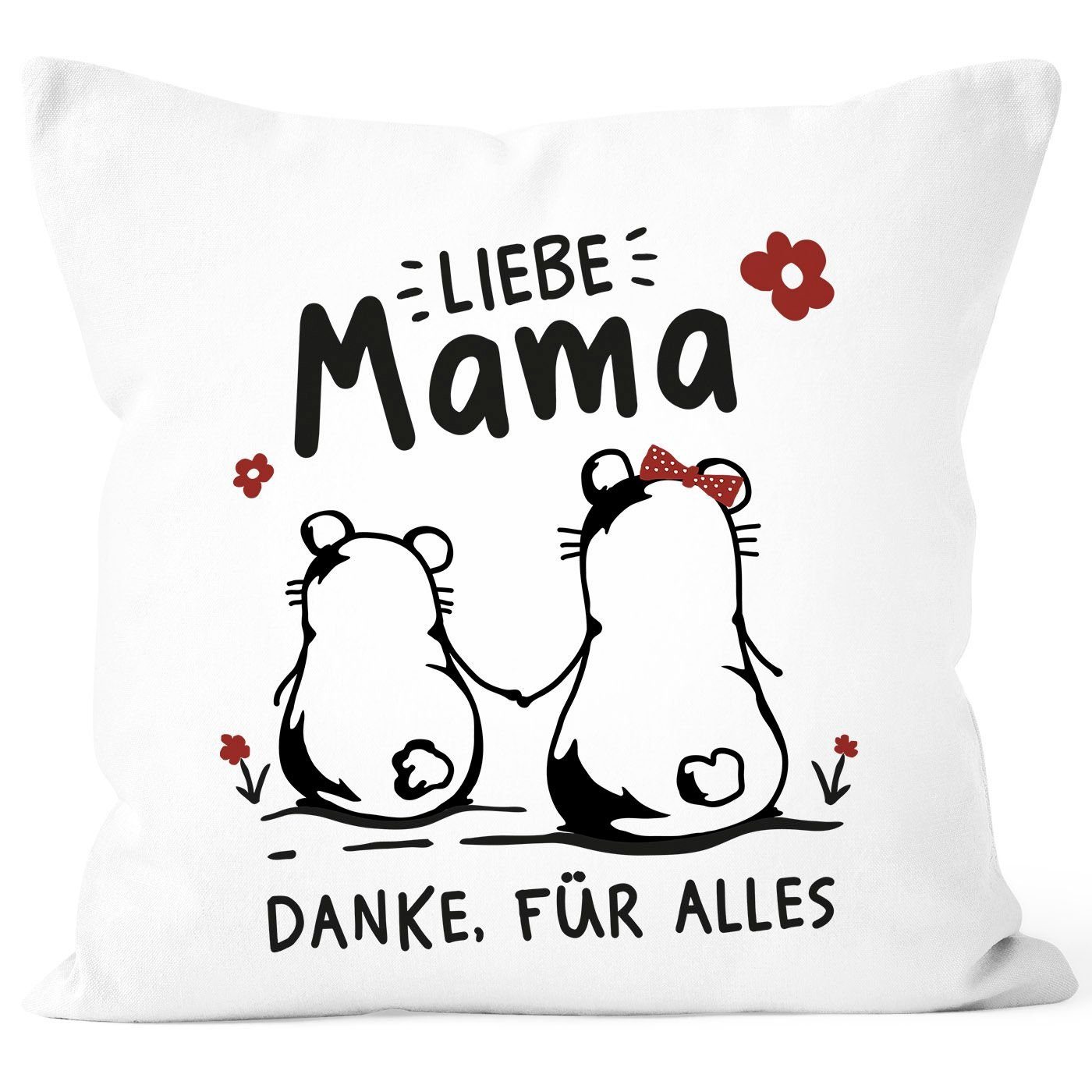 SpecialMe Dekokissen Kissen-Bezug Liebe Mama Danke für alles Geschenk Muttertag Geburtstag Bär Strichzeichnung SpecialMe®