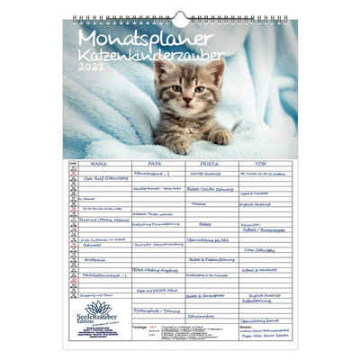 Seelenzauber Wandkalender Wandplaner Familienplaner 4 Spalten - Katzenkinderzauber DIN A3 Kalend