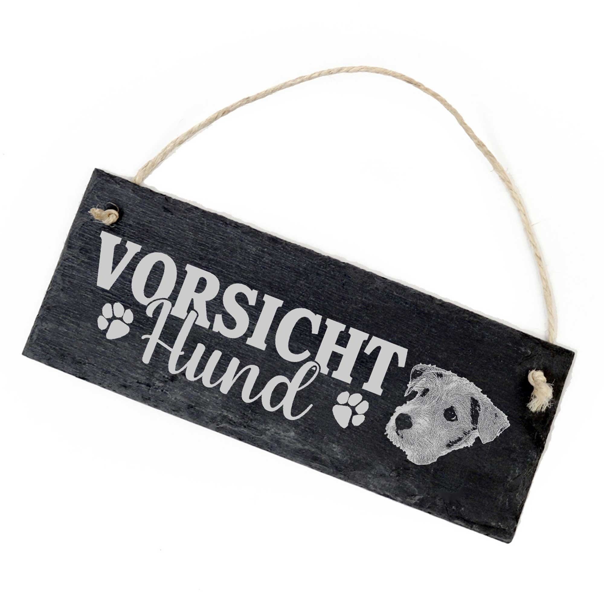 Dekolando Hängedekoration Vorsicht Hund Kromfohrländer Schild 22x8cm