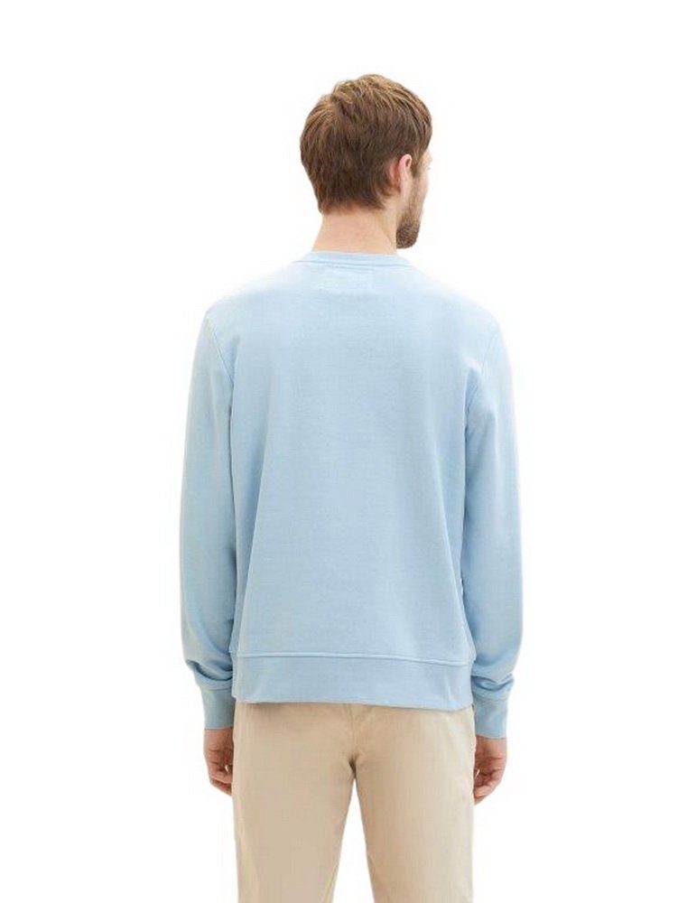 TOM TAILOR Strickpullover PRINTED CREWNECK aus Baumwollmix