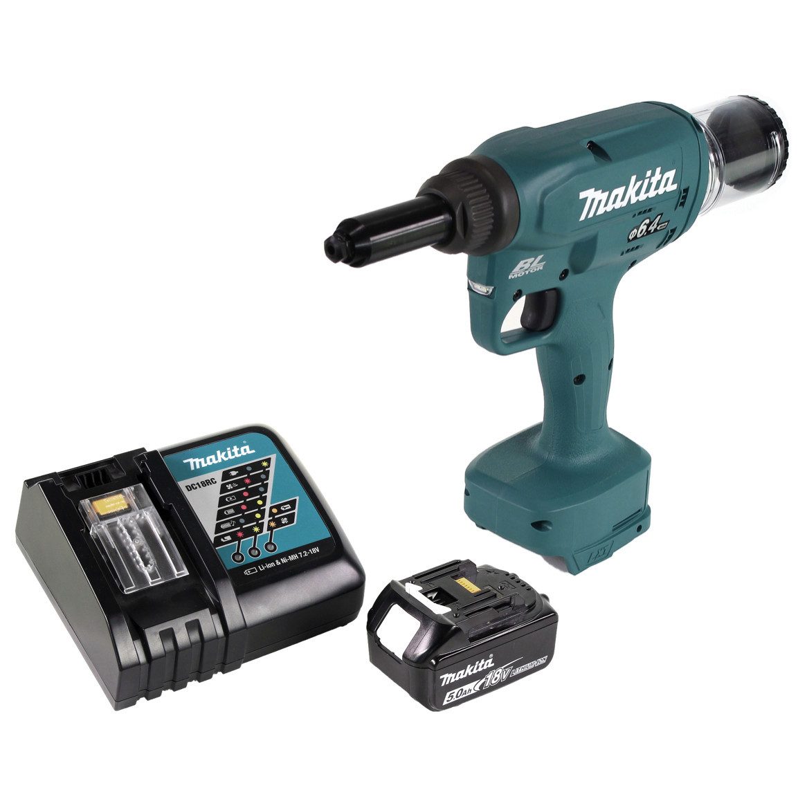 Makita Blindnietzange DRV 250 RT1 Akku Blindnietsetzgerät 18V 20kN Brushless + 1x Akku