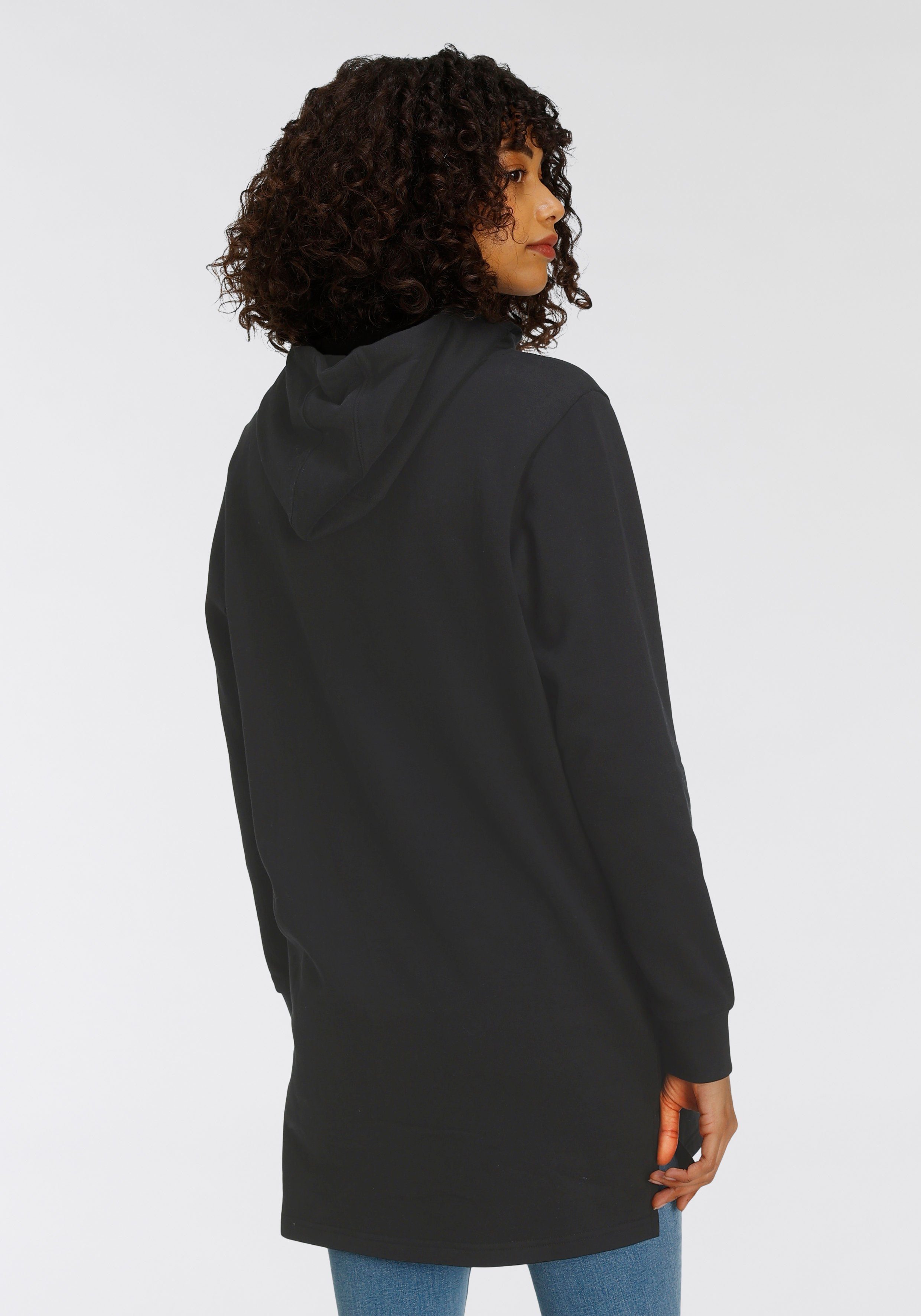 zertifiziert Longsweatshirt mit aus - schwarz nachhaltig OTTO products Bio-Baumwolle GOTS Kapuze